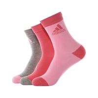 阿迪达斯 adidas柔软舒适亲肤简约百搭 女大童短袜三双装