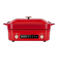 BRUNO 二代多功能锅家用电火锅 家用电蒸锅 5L 红BOE123