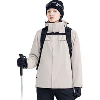 拓路者(Pioneer Camp)朱雀硬壳冲锋衣男户外防水外套女爬山登山服防风 女米杏色 2XL