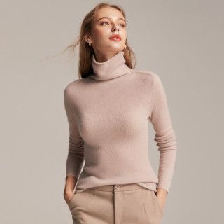 帕罗 女式堆领羊绒衫 ET20055R 驼灰