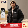 FILA 斐乐 羽绒服2025年冬时尚休闲连帽上衣男女同款保暖外套 正黑色-BK-补货 XL