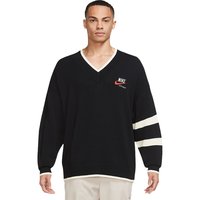 耐克（NIKE）男运动服秋季套头V领卫衣轻便宽松DX0009-010 黑色 XL