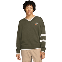 耐克（NIKE）男运动服秋季套头V领卫衣轻便宽松DX0009-325 墨绿色 XL