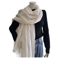 棉麻纯色围巾女中长纱巾日韩文艺沙滩长巾旅游围脖大披肩夏季防晒