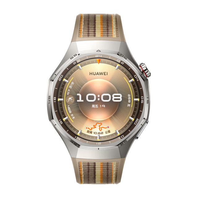 华为 WATCH GT 6 Pro 蓝牙版 智能手表 45.6mm 琥珀棕 复合编织表带