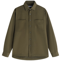 金利来【超细绒毛】秋冬长袖衬衫男美式潮流双口袋宽松加厚外套衬衣 64墨绿色 L 175/92A 130-140斤