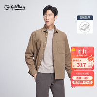 金利来【超细绒毛】秋冬长袖衬衫男美式潮流双口袋宽松加厚外套衬衣 37卡其色 3XL 190/104A 160-170斤
