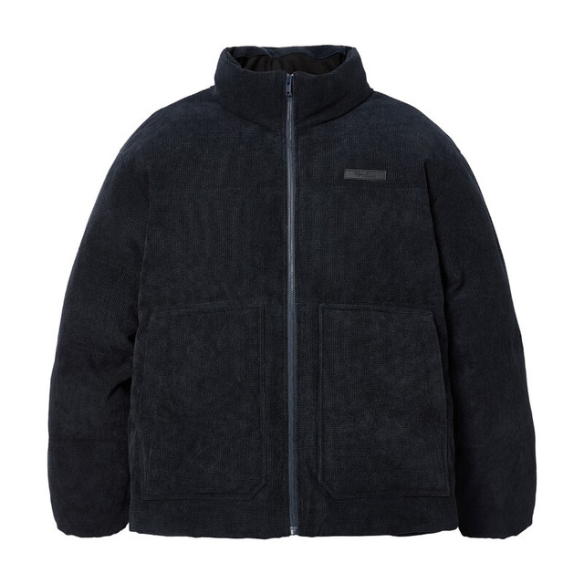 PLUS会员：JACK&JONES 杰克琼斯 男士肌理华夫格立领棉衣棉袄  E40黑色 L  180