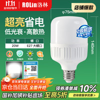 洛林 E27螺口柱形灯泡 20W 白光