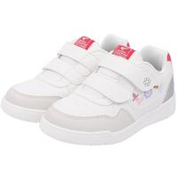 江博士春季男女童透气舒适学步鞋 穿脱方便魔术贴儿童小白鞋 米/银 25 脚长约14.9-15.5