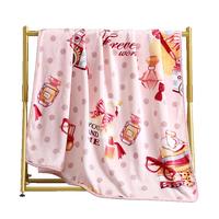 富安娜 FUANNA家纺 毛毯法兰绒毯子儿童午睡毯办公室盖毯单人春秋款夏季薄毯 初夏粉色 180*200cm