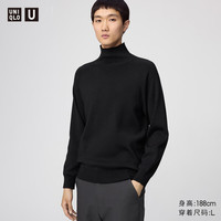 优衣库合作款/男装高领针织衫/长袖毛衣毛衫25秋冬新款479837 09 黑色 S /165/84A