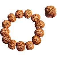 彩荷精品脑纹桃核手串矮桩小桃胡原籽单圈男女手持文玩佛珠手链 精品精选级脑纹手串16-18mm