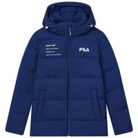 FILA 斐乐羽绒服2025年冬时尚休闲连帽上衣男女同款保暖外套 深钴蓝-A-51BU S