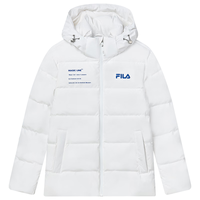 FILA 斐乐羽绒服2025年冬时尚休闲连帽上衣男女同款保暖外套 标准白-B-WT 2XL