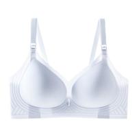 ROVO哺乳内衣夏季薄款凉感无痕聚拢提拉怀孕期喂奶文胸罩 嫩绿 XXXL