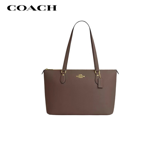 COACH 女士GALLERY大号单肩手提托特包深褐色CV402