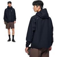 ANTA安踏水壳冲锋衣丨大地之壳2.0防风防暴雨户外冲锋衣男登山服外套 基础黑-5 XL(男180)