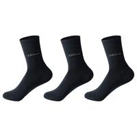 舒雅男士棉壳聚糖3A抗菌消臭中筒袜子【3双装】 黑色 均码