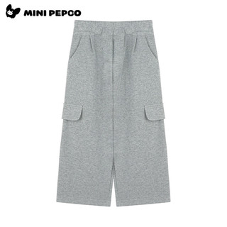 小猪班纳（PEPCO）男女童春秋季套装休闲显瘦减龄拼接拉链复古阔腿裤运动休闲套 女童套装(花灰色) 160 *身高150-160cm