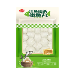 安井 活鱼现杀嫩鱼丸 400g 鱼糜含量≥65% 火锅关东煮麻辣烫丸料食材