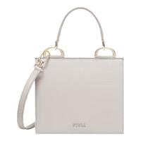FURLA 芙拉 FUTURA系列小牛皮小号女士通勤手提小方包浅米色