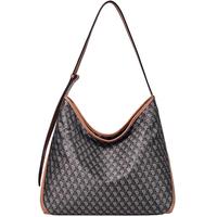 DISSONA 迪桑娜 女包幸运锦囊hobo包老花包单肩通勤包腋下包狗牙包狗牙同款 棕色