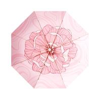 左都（ZUODU）遮阳伞防晒防紫外线晴雨两用女大号三折手动折叠太阳伞高颜值 【牡丹】彩胶大花+加大防晒