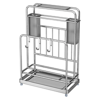 美厨（maxcook）刀架砧板架厨房置物架 筷子架锅盖架橱柜筷子筒 带挂钩 MCZW9752 多功能不锈钢刀架