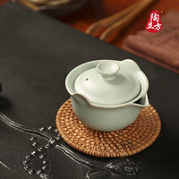 陶立方可养开片泡茶壶天青汝窑茶壶泡茶器家用陶瓷单壶功夫茶具配件 汝窑环青壶 200ml
