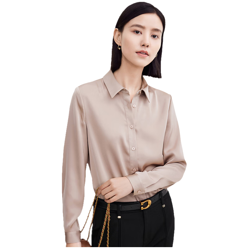 FINITY菲妮迪品牌衬衫秋季简约时尚通勤纯色百搭气质长袖上衣