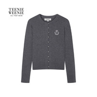 TeenieWeenie小熊女装毛衣2025秋季简约休闲柔软舒适针织开衫 B-灰色 170/L