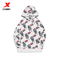 XTEP特步运动休闲卫衣男女同款秋季户外休闲百搭圆领套头衫运动服 珍珠白-男0334 XL