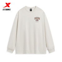 XTEP特步运动休闲卫衣男女同款秋季户外休闲百搭圆领套头衫运动服 棉花白-0541 3XL