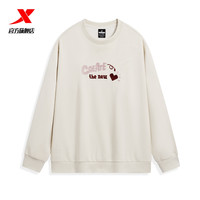 XTEP特步运动休闲卫衣男女同款秋季户外休闲百搭圆领套头衫运动服 豆皮色-女0282 XS