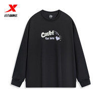 XTEP特步运动休闲卫衣男女同款秋季户外休闲百搭圆领套头衫运动服 正黑色-女0282 3XL