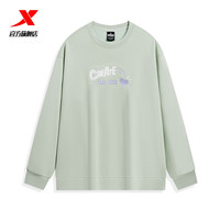 XTEP特步运动休闲卫衣男女同款秋季户外休闲百搭圆领套头衫运动服 浅玉绿-女0282 2XL