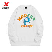 XTEP特步运动休闲卫衣男女同款秋季户外休闲百搭圆领套头衫运动服 珍珠白-女0101 XS