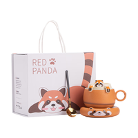 心遇礼熊猫茶咖杯男女生男女生陶瓷马克水杯子女生高颜值