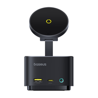 倍思Type-C磁吸扩展坞充电HDMI拓展坞USB分线器4K60Hz转换器适用苹果华为笔记本电脑平板手机折叠支架
