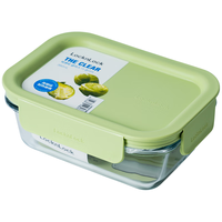 乐扣乐扣（locknlock）耐热玻璃饭盒微波炉保鲜盒密封便当盒LNG521G_380ml 春·颜值|浅草绿|380ml