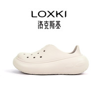 LOXKI洛克斯基【明星同款】洞洞鞋男夏季户外透气一脚蹬懒人沙滩凉拖鞋 杏色女 39 女