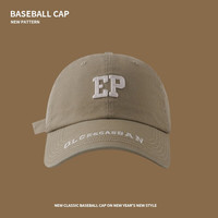 riguang韩版棒球帽2024秋大头女鸭舌帽深顶可调节显脸小防晒遮阳帽男 卡其色