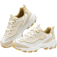 斯凯奇（Skechers）奶茶熊女鞋秋季厚底增高熊猫鞋老爹鞋休闲运动跑步鞋13167 自然色/棕褐色/NTTN 36.5