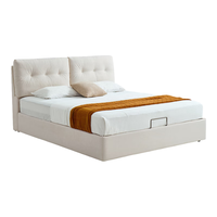 林氏家居奶油风布艺床猫抓布主卧双人床1.8米x2米次卧床软包床可拆洗BC568 猫抓布|矮脚床+护脊床垫+床头柜*1 1.5x2米