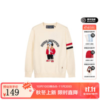 暇步士(Hush Puppies)童装儿童男大童2025秋季新款童趣可爱绣花舒适圆领线衣
