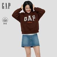 Gap 女装撞色Logo宽松抓绒套头连帽衫 792499