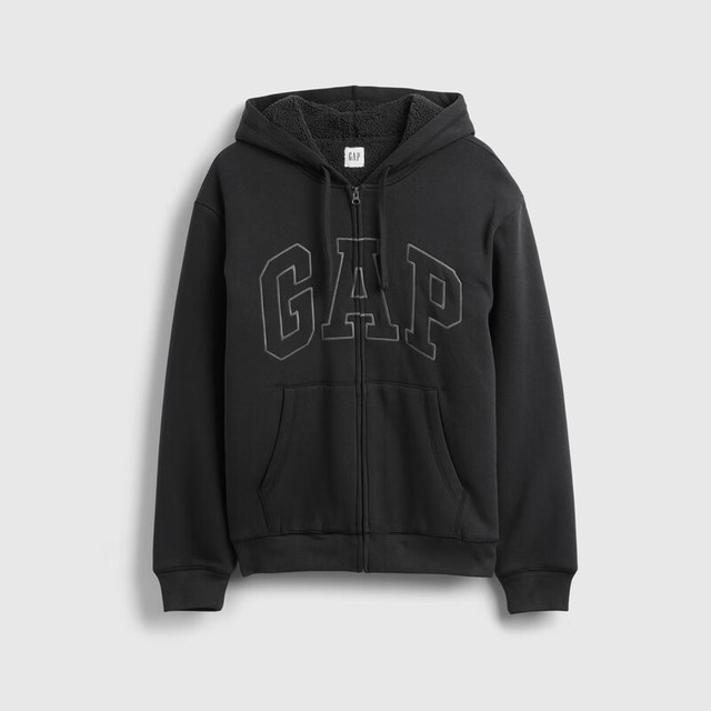 Gap 男女装2025 新款 LOGO仿羊羔绒宽松连帽衫卫衣美版