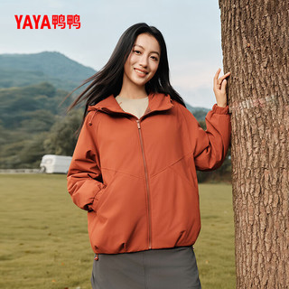鸭鸭（YAYA）王一博同款羽绒服女短款2025时尚休闲百搭宽松连帽保暖外套YX 灰蓝色 L 175/92A