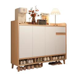 LEADTEK 实木鞋柜门口入户柜鞋架家用门口多层家用鞋子收纳一体靠墙玄关柜 【人气热销-亏本